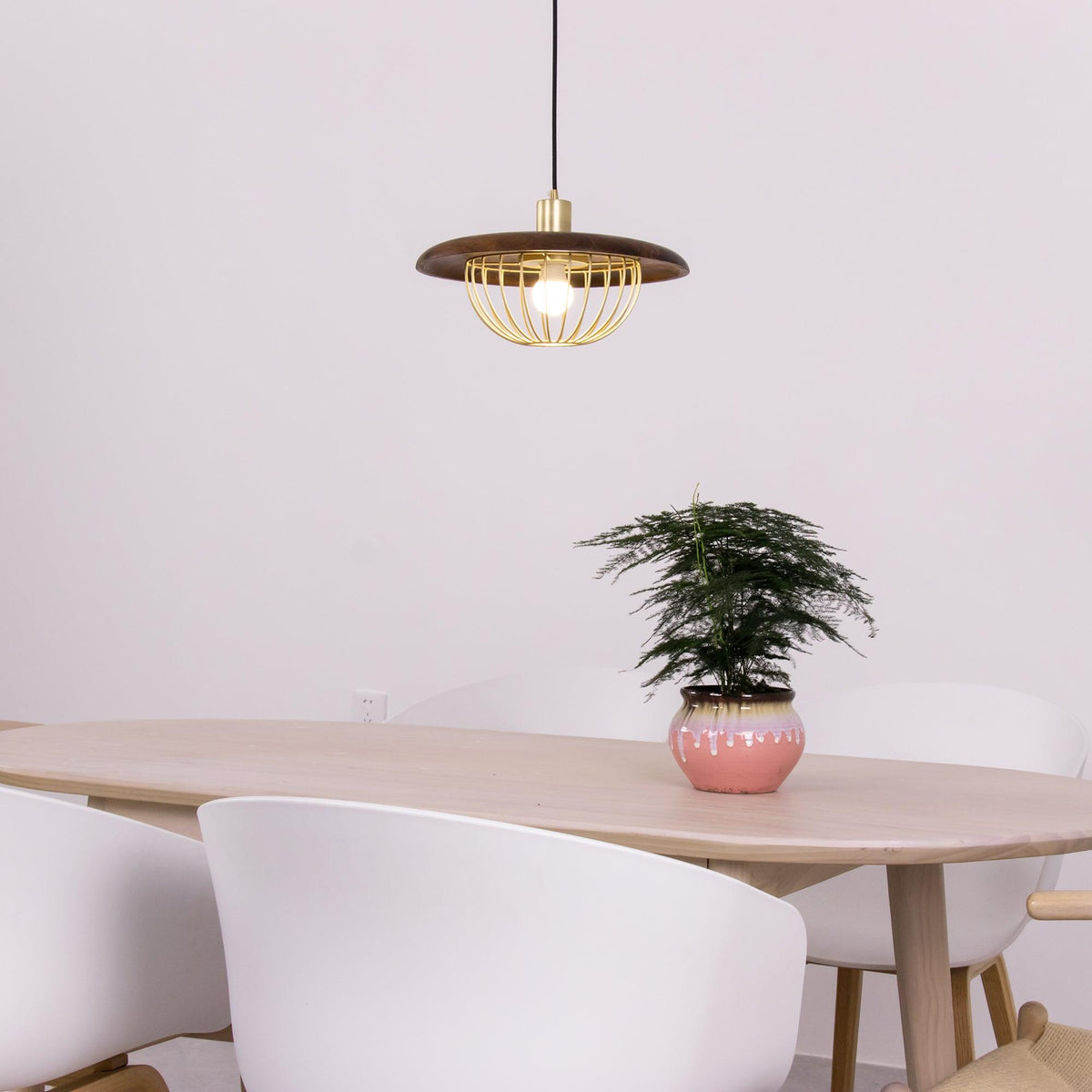 Rinoira Retro-Vintage-Pendelleuchte aus Holz