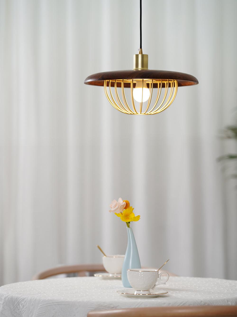 Rinoira Retro-Vintage-Pendelleuchte aus Holz