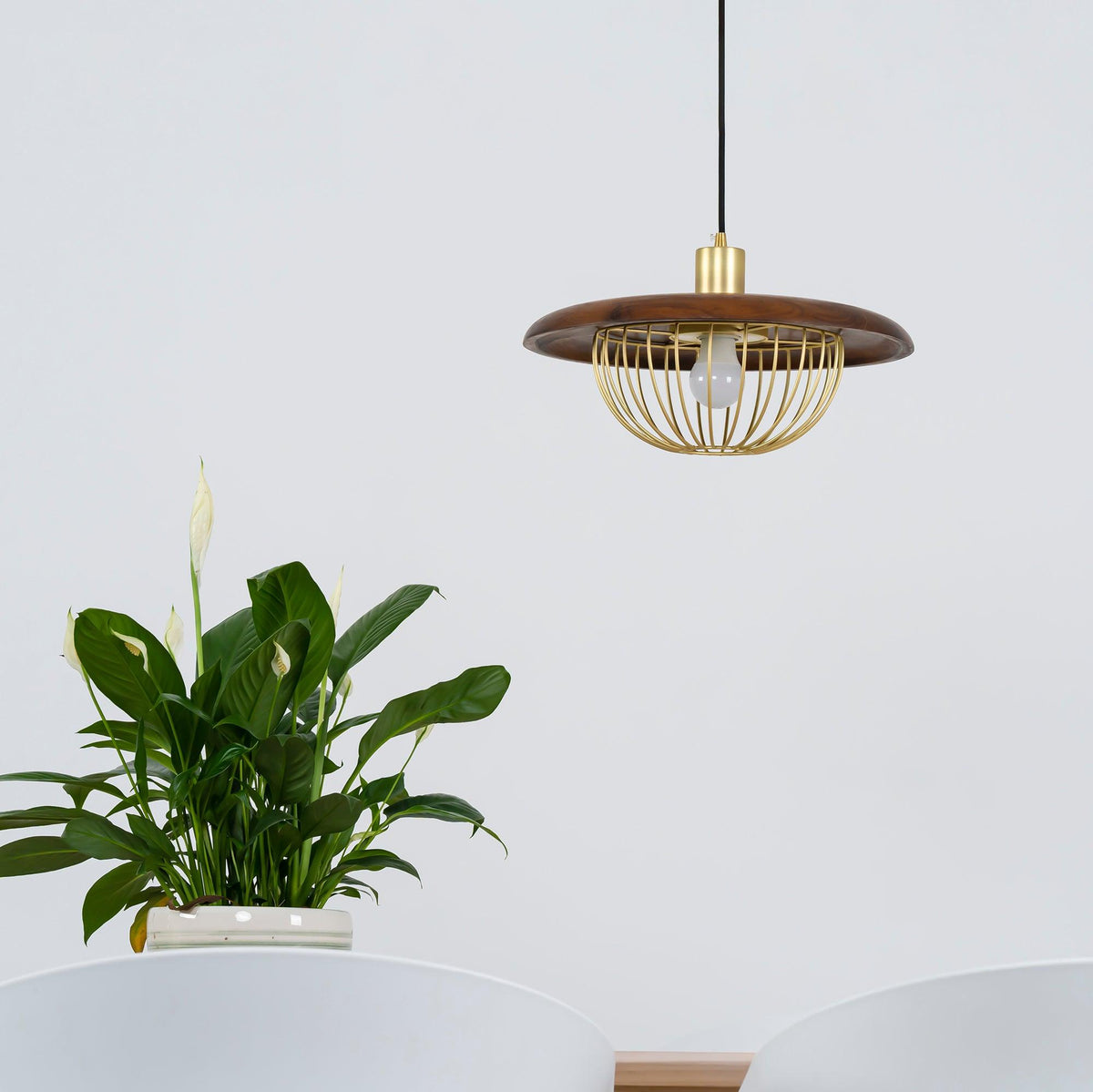 Rinoira Retro-Vintage-Pendelleuchte aus Holz