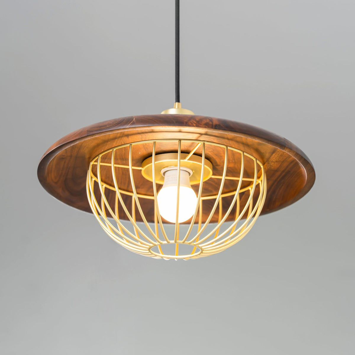 Rinoira Retro-Vintage-Pendelleuchte aus Holz