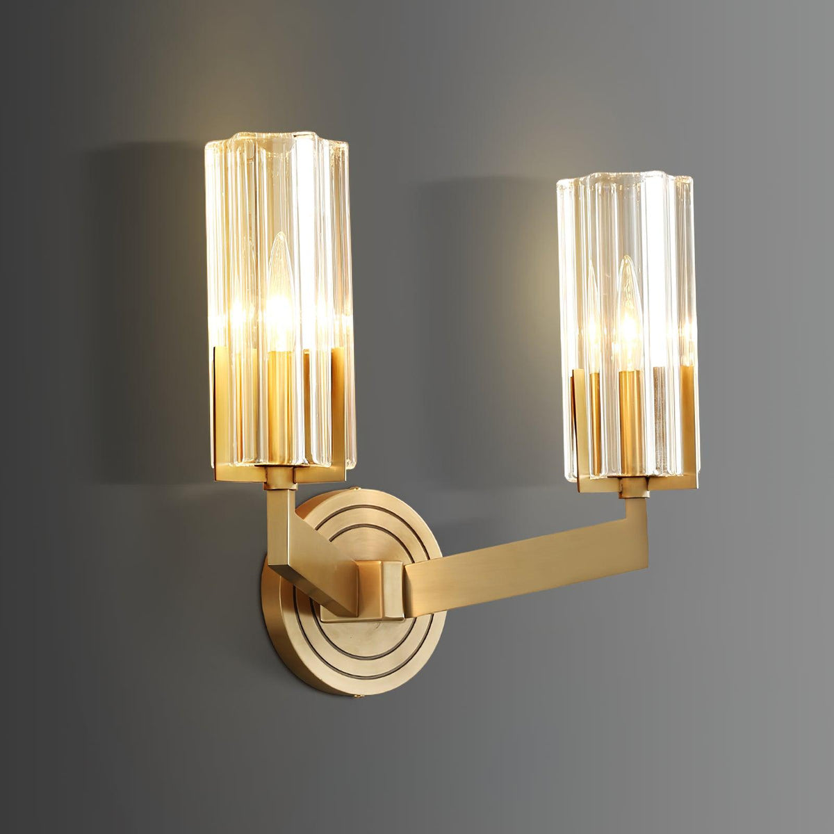 Coen Premium Elegance Messing-Glas-Wandleuchte