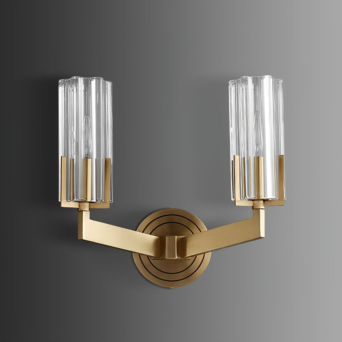 Coen Premium Elegance Messing-Glas-Wandleuchte