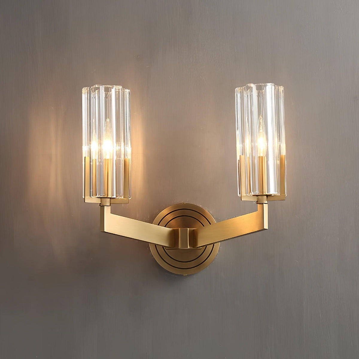 Coen Premium Elegance Messing-Glas-Wandleuchte
