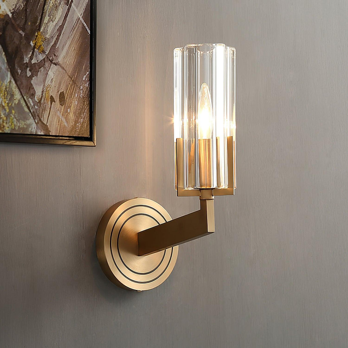 Coen Premium Elegance Messing-Glas-Wandleuchte