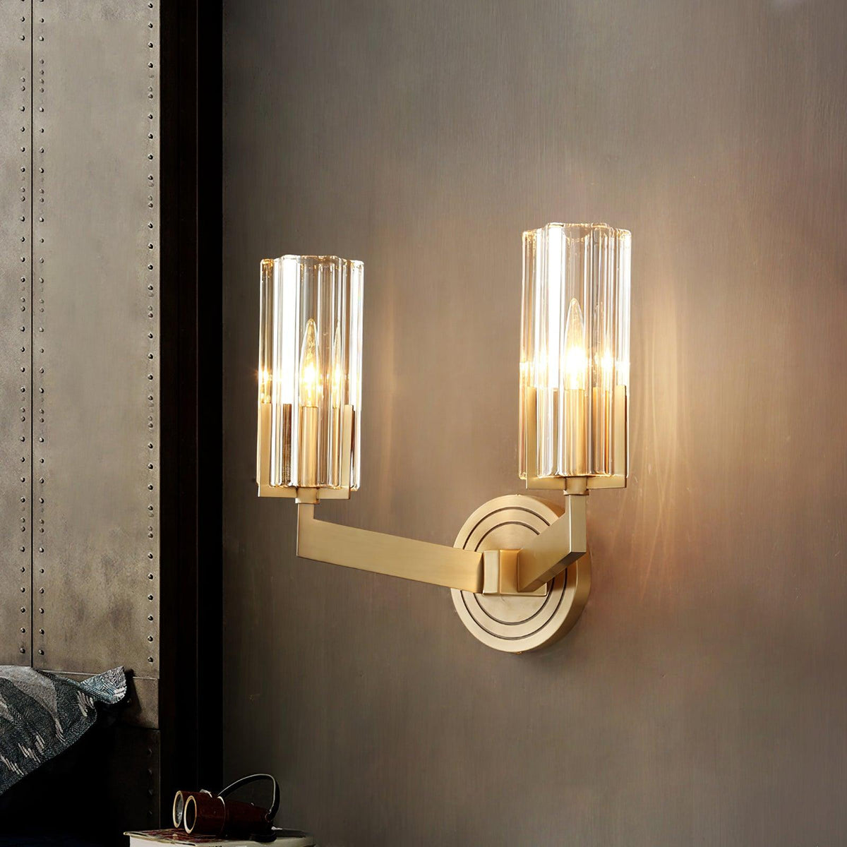 Coen Premium Elegance Messing-Glas-Wandleuchte