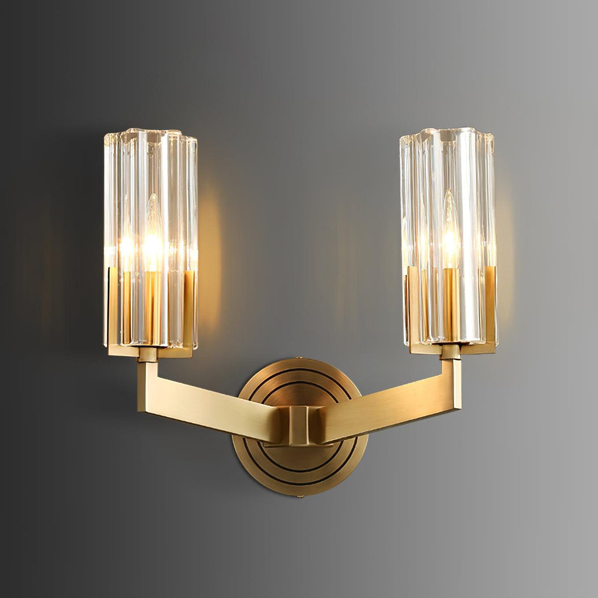 Coen Premium Elegance Messing-Glas-Wandleuchte