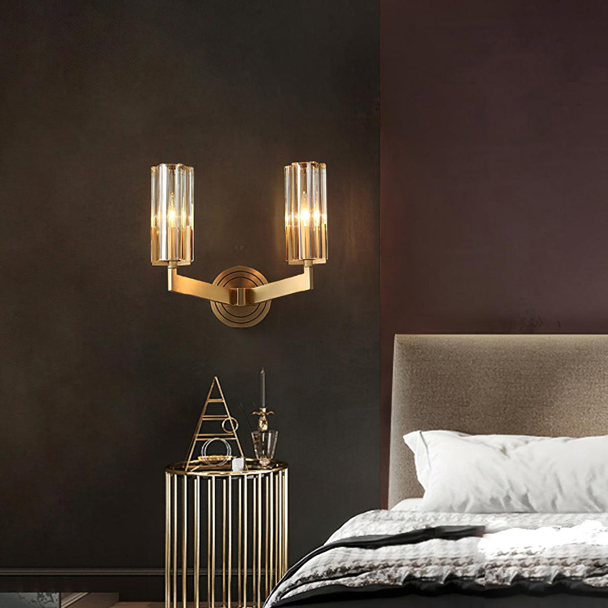 Coen Premium Elegance Messing-Glas-Wandleuchte
