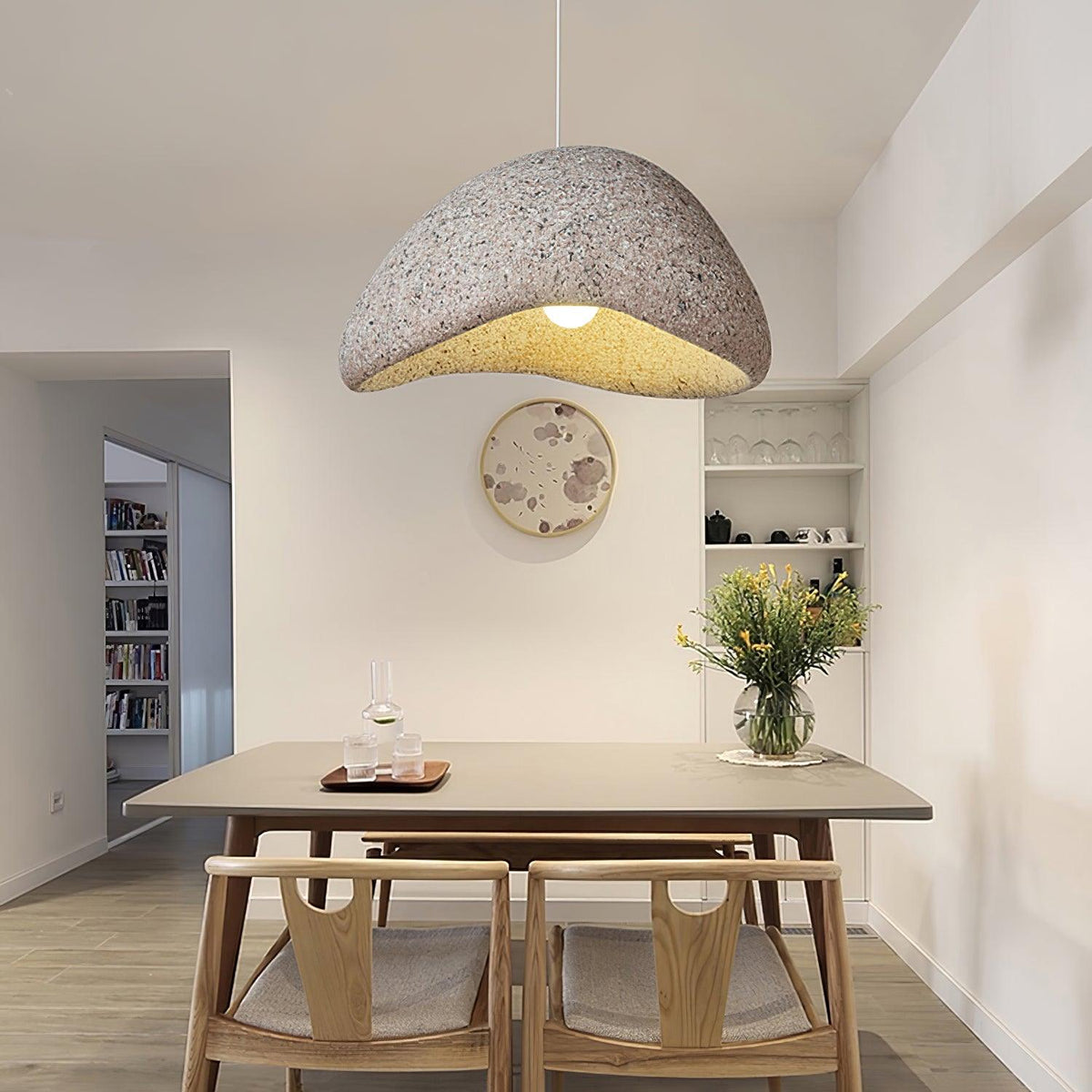 Tsukiyo Pendelleuchte im Wabi-Sabi-Stil mit Wolken-Design