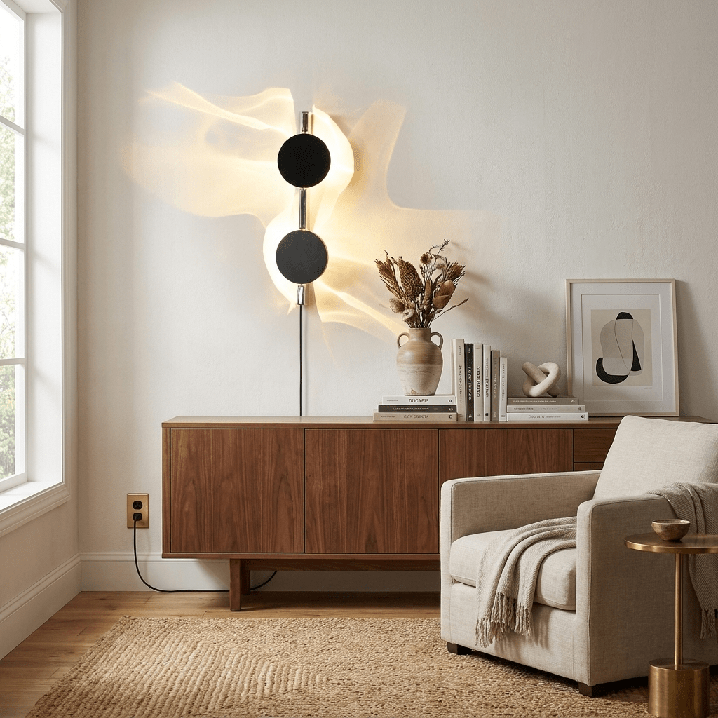 Kinetic Shadow Wandleuchte mit Stecker