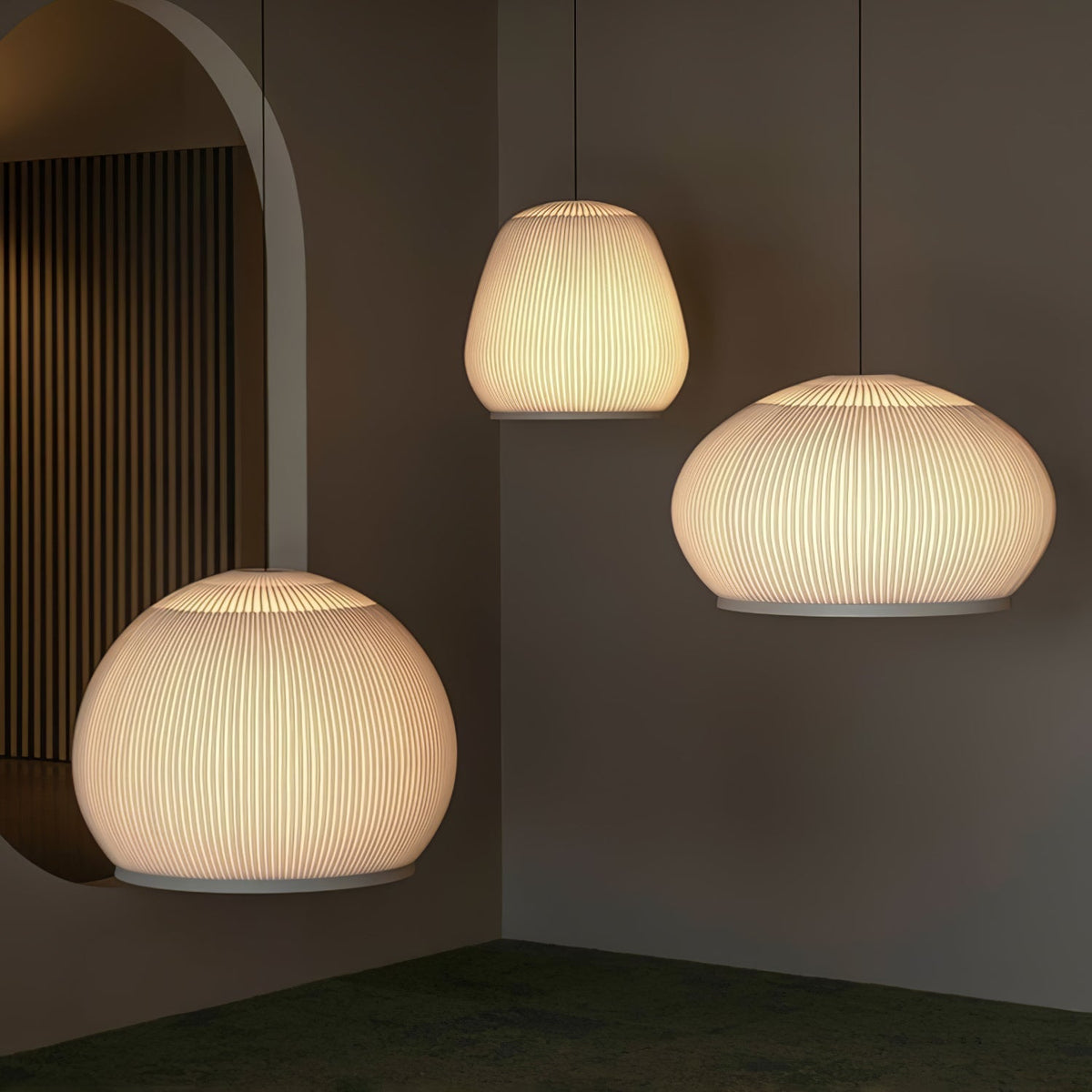Lineiella Minimalistische Stoff-Pendelleuchte
