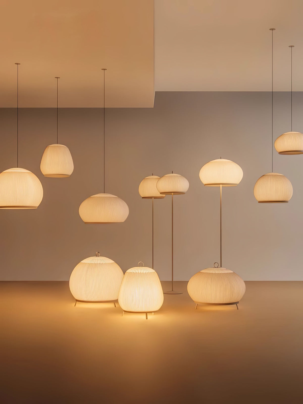 Lineiella Minimalistische Stoff-Pendelleuchte