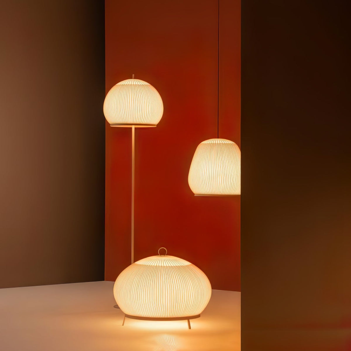 Lineiella Minimalistische Stoff-Pendelleuchte
