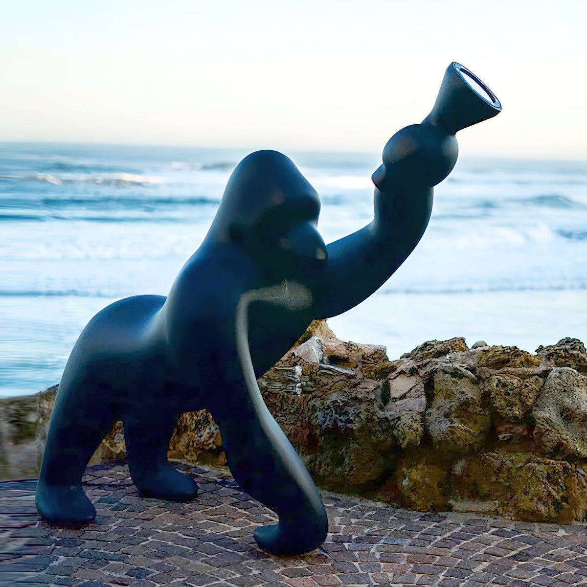 Zasolil Kunstharz Gorilla Stehleuchte