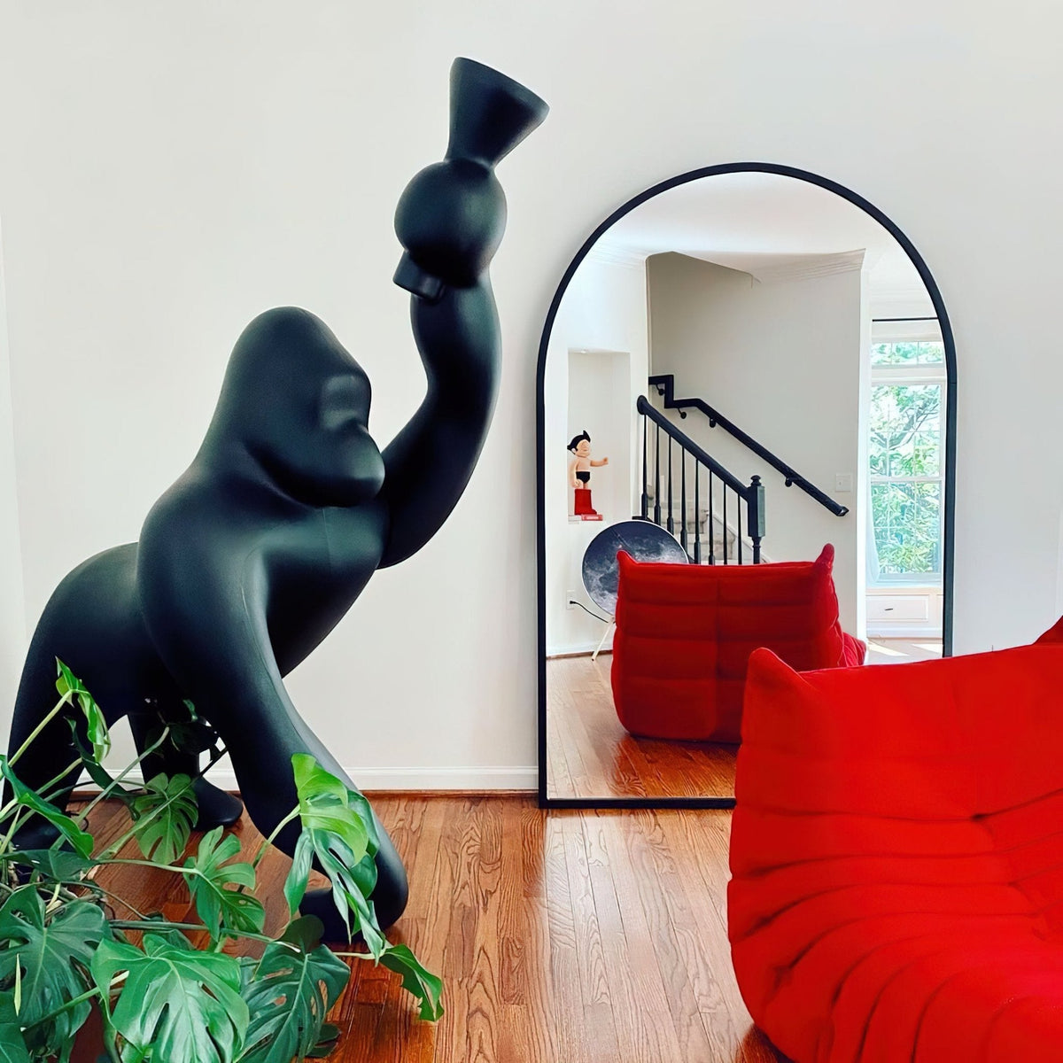 Zasolil Kunstharz Gorilla Stehleuchte