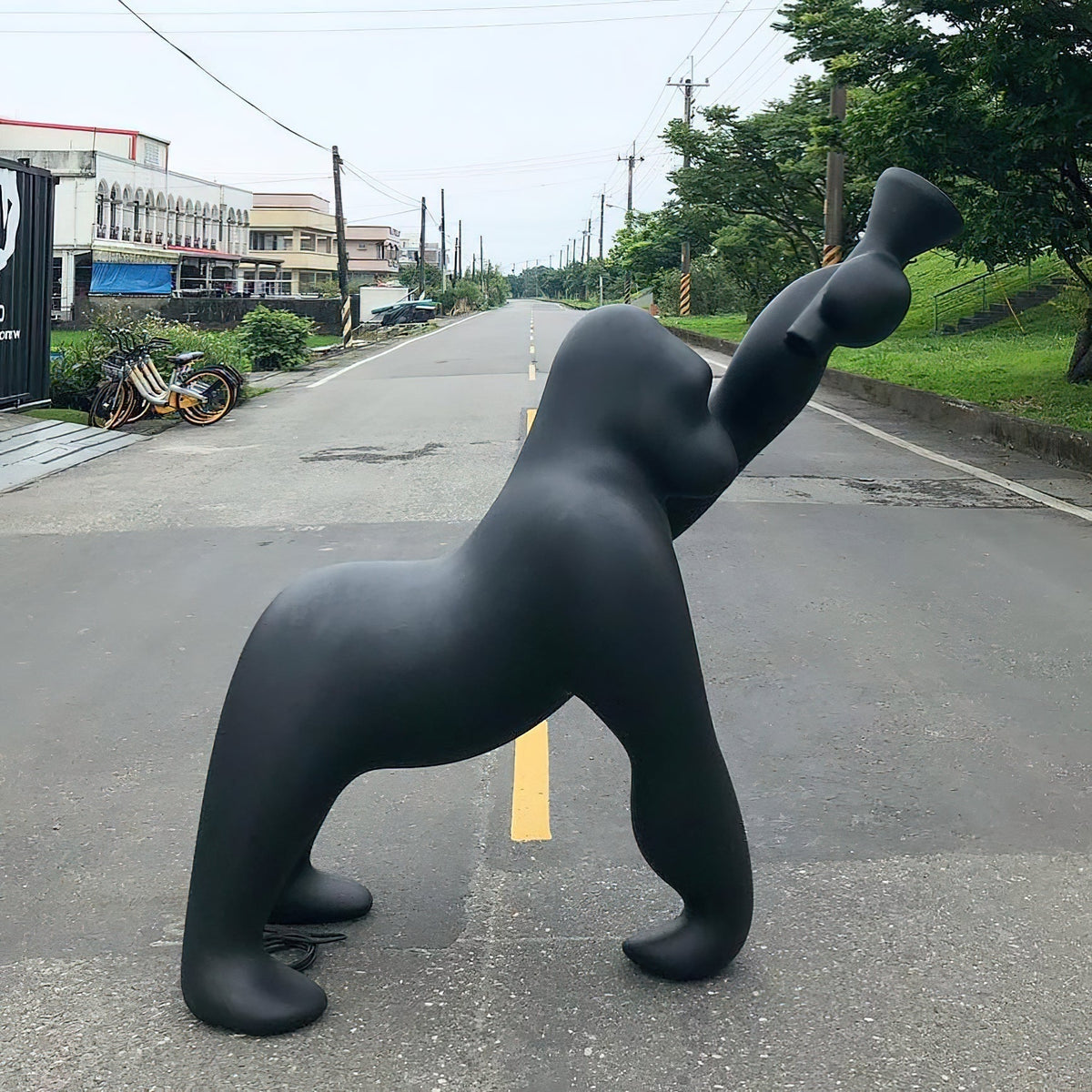 Zasolil Kunstharz Gorilla Stehleuchte
