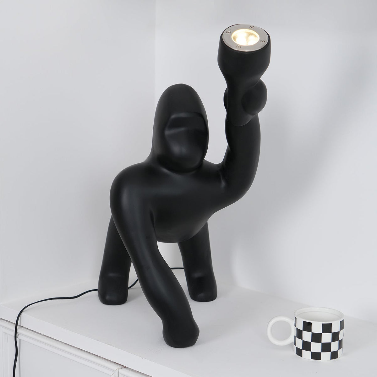 Zasolil Kunstharz Gorilla Stehleuchte