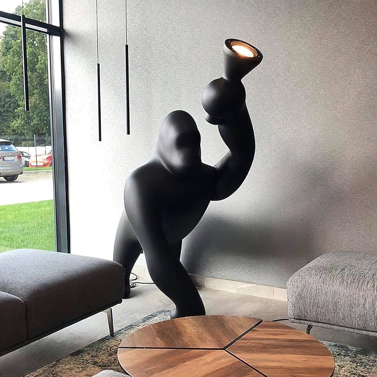 Zasolil Kunstharz Gorilla Stehleuchte