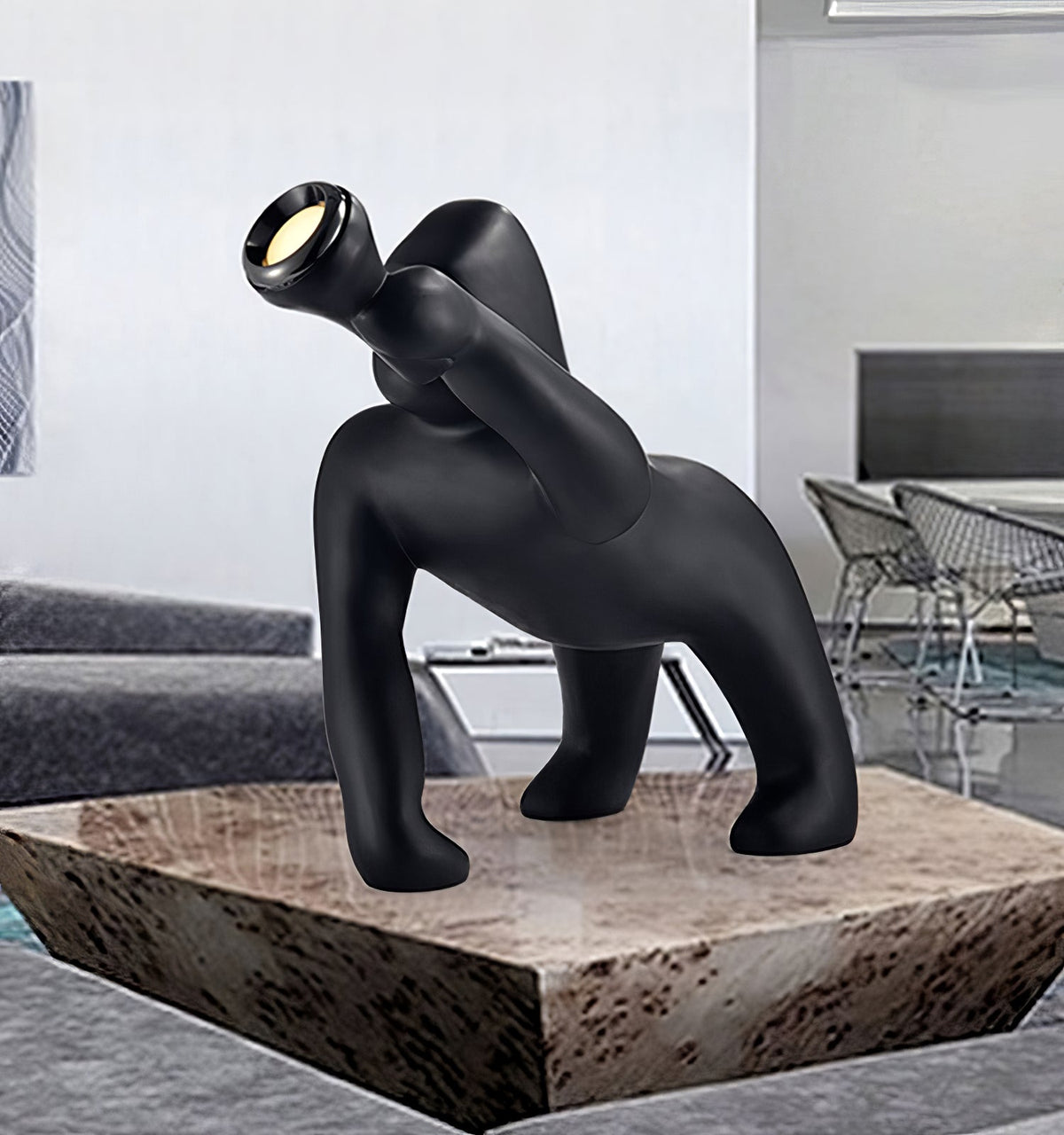 Zasolil Kunstharz Gorilla Stehleuchte