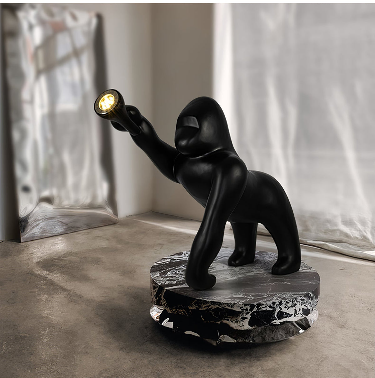 Zasolil Kunstharz Gorilla Stehleuchte