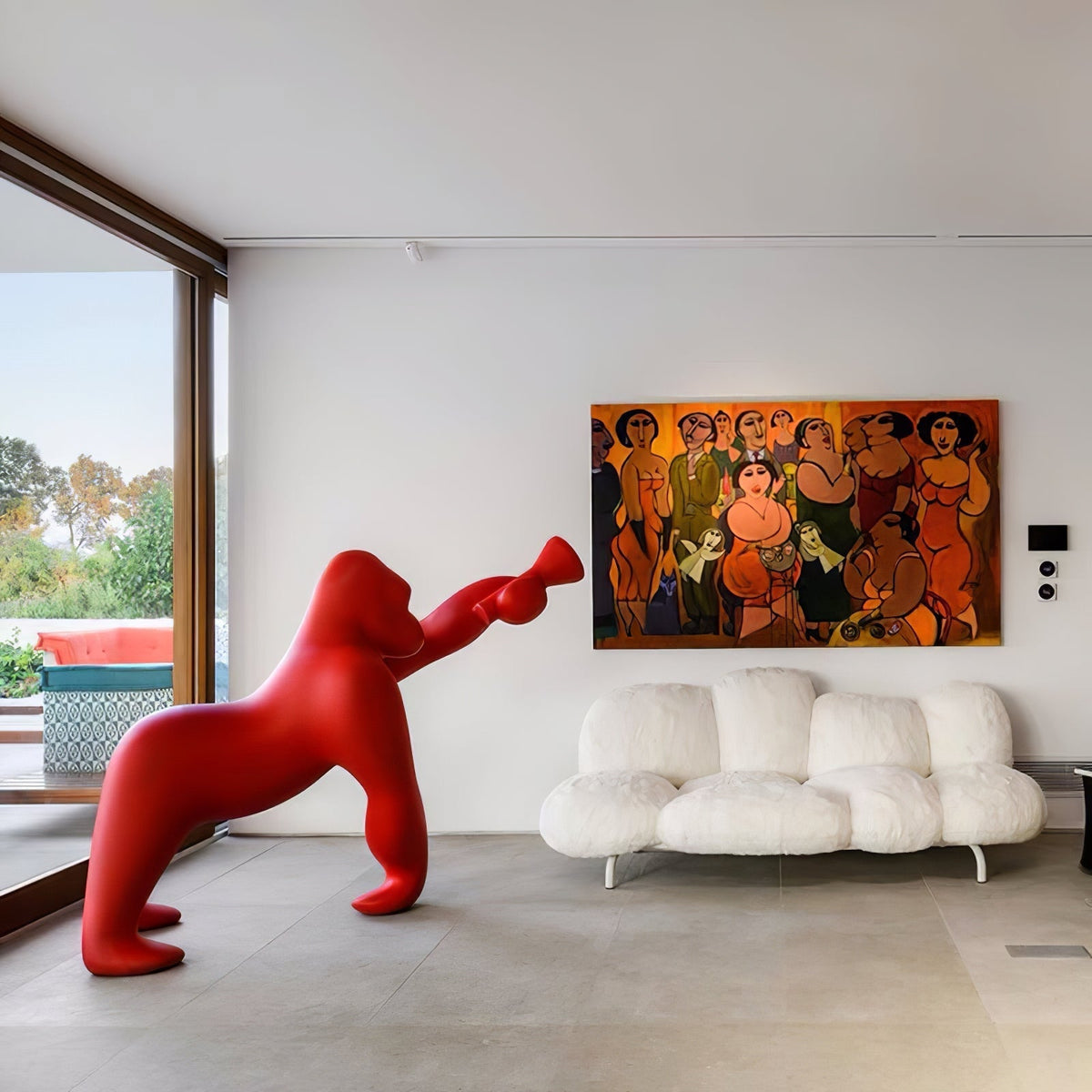 Zasolil Kunstharz Gorilla Stehleuchte