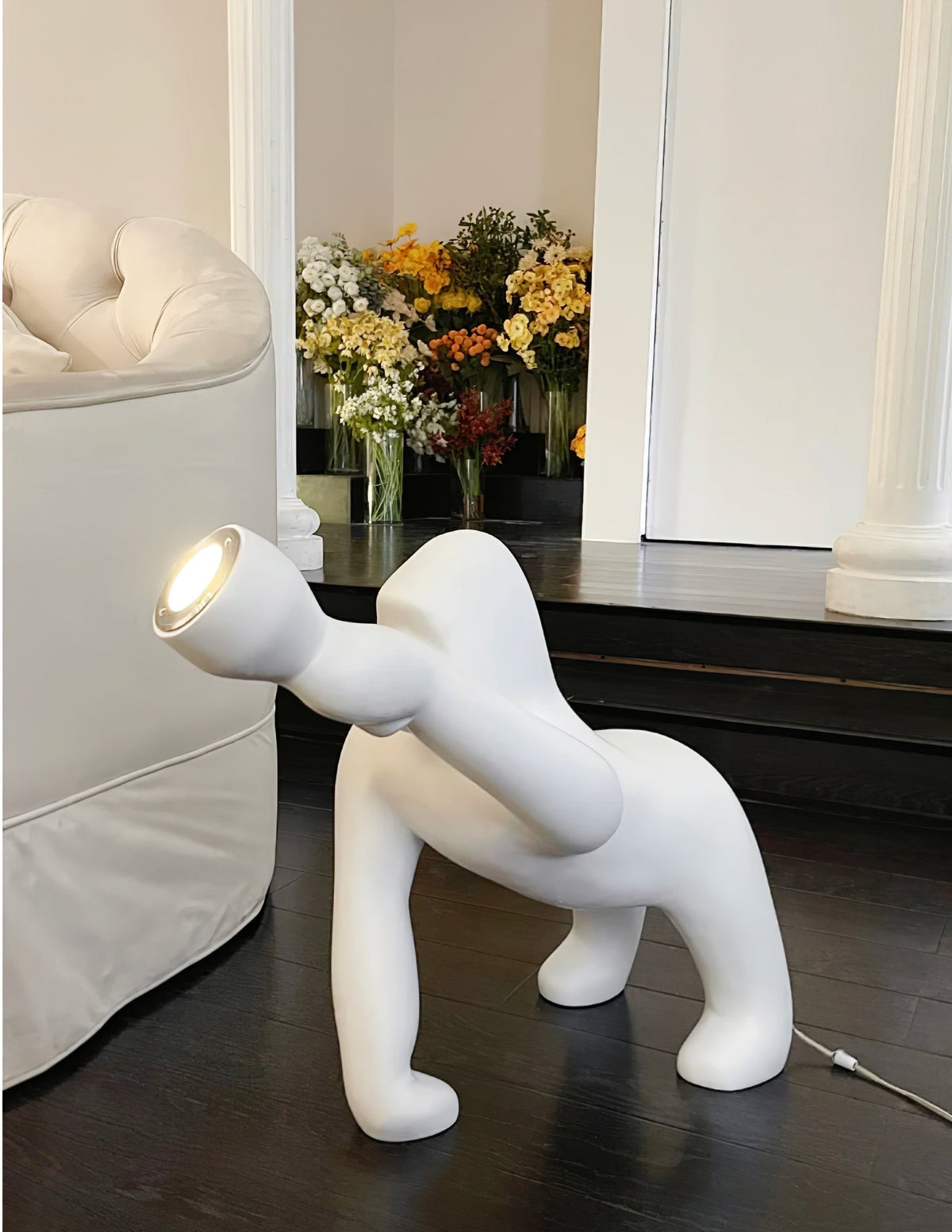 Zasolil Kunstharz Gorilla Stehleuchte