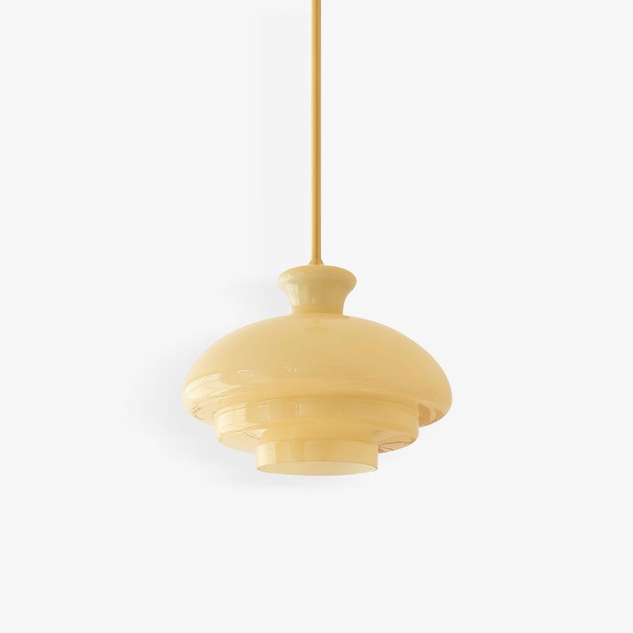 Sunbeam moderne Pendelleuchte aus Glas in Gelb