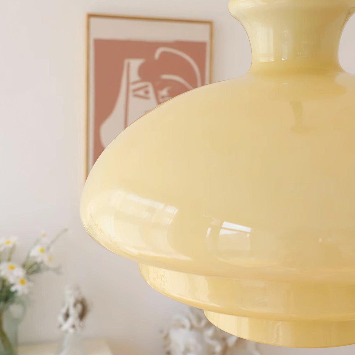 Sunbeam moderne Pendelleuchte aus Glas in Gelb