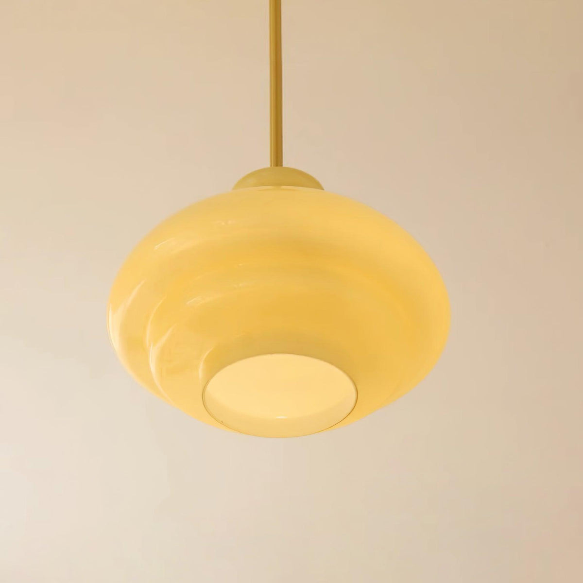 Sunbeam moderne Pendelleuchte aus Glas in Gelb