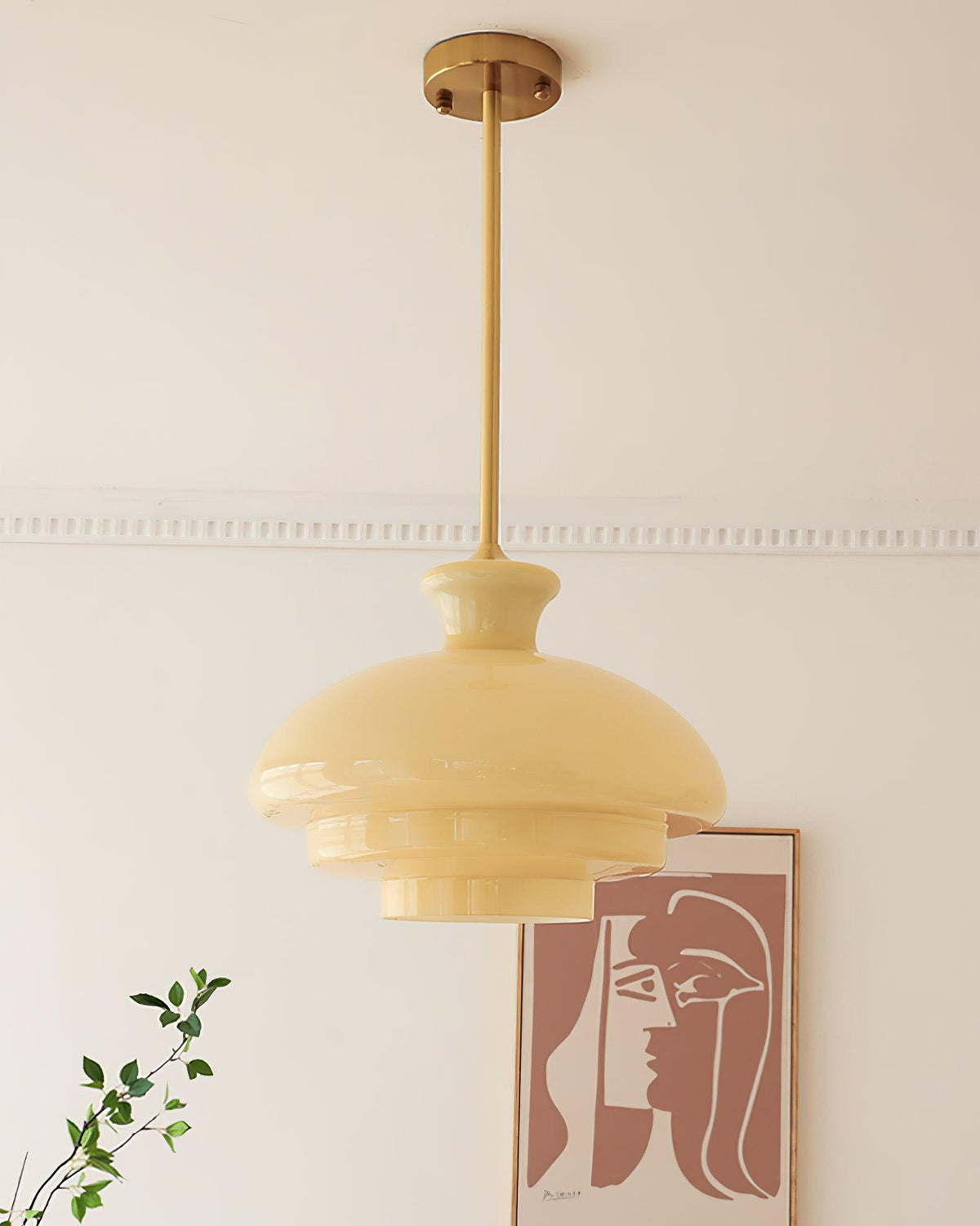 Sunbeam moderne Pendelleuchte aus Glas in Gelb