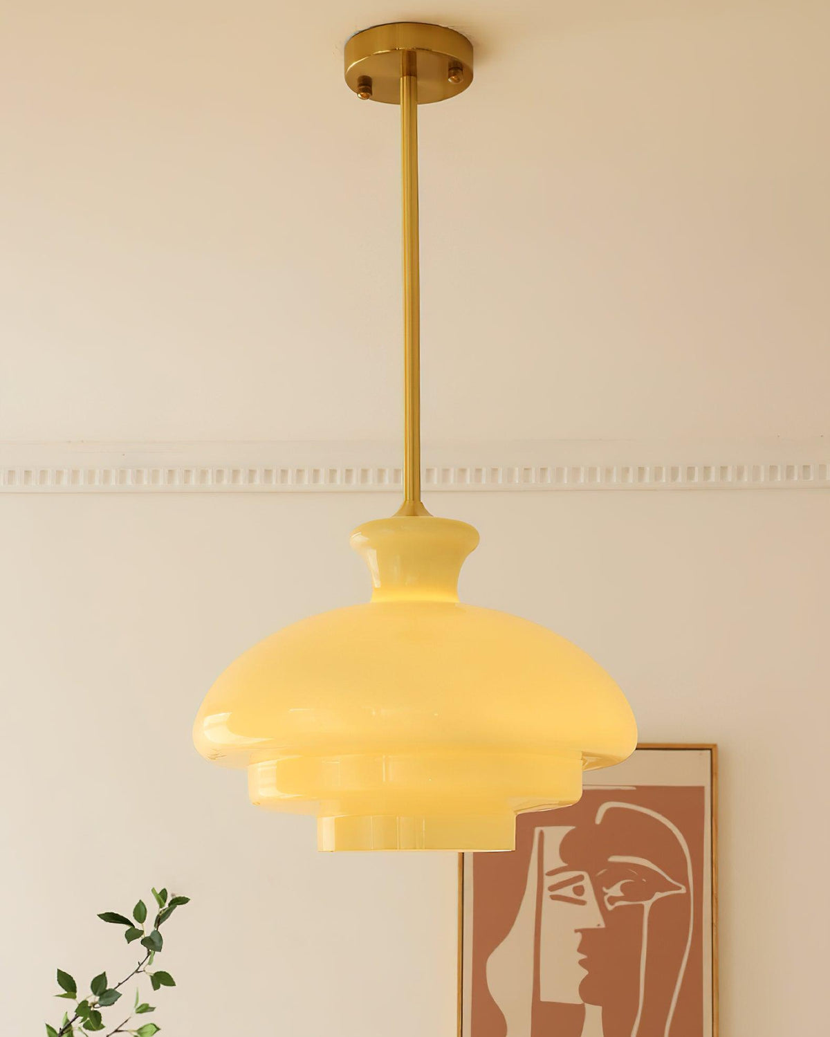 Sunbeam moderne Pendelleuchte aus Glas in Gelb