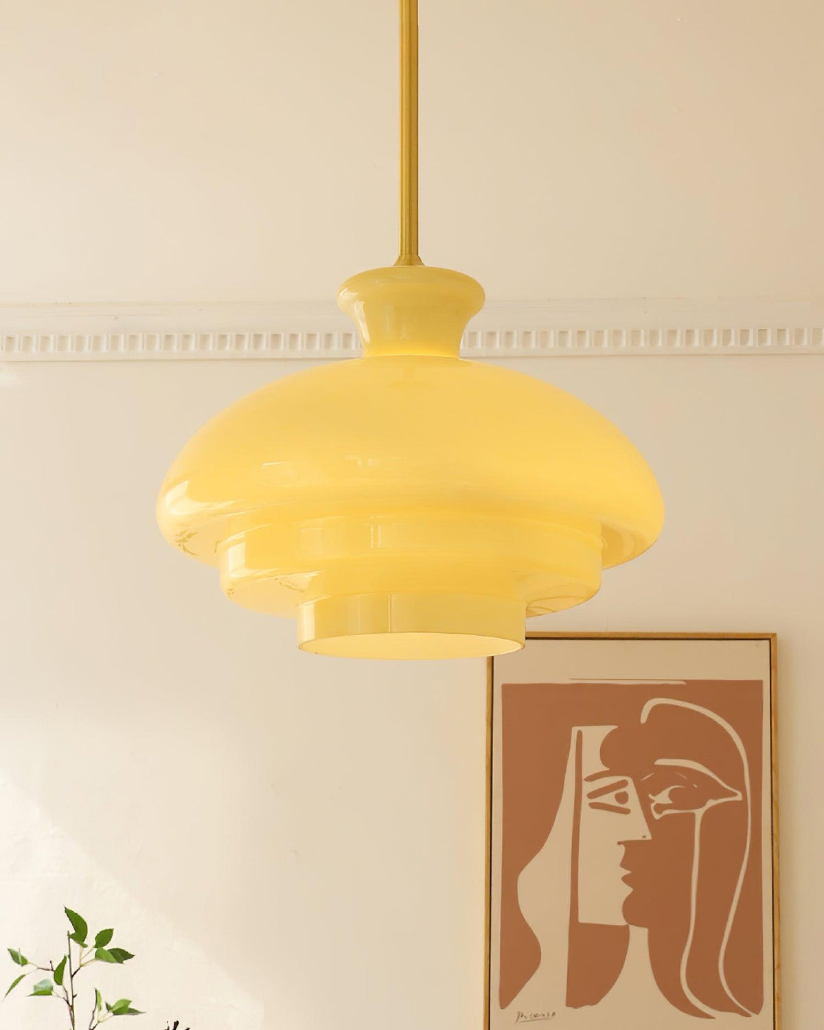 Sunbeam moderne Pendelleuchte aus Glas in Gelb