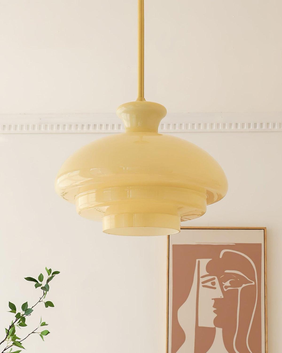 Sunbeam moderne Pendelleuchte aus Glas in Gelb