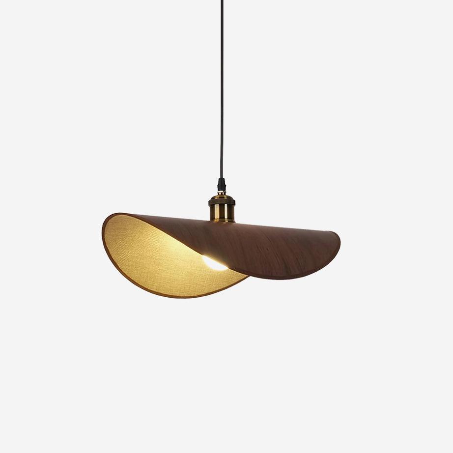 Mirelle Pendelleuchte Leinen-Stoff-Lampenschirm Holz Minimalistisch