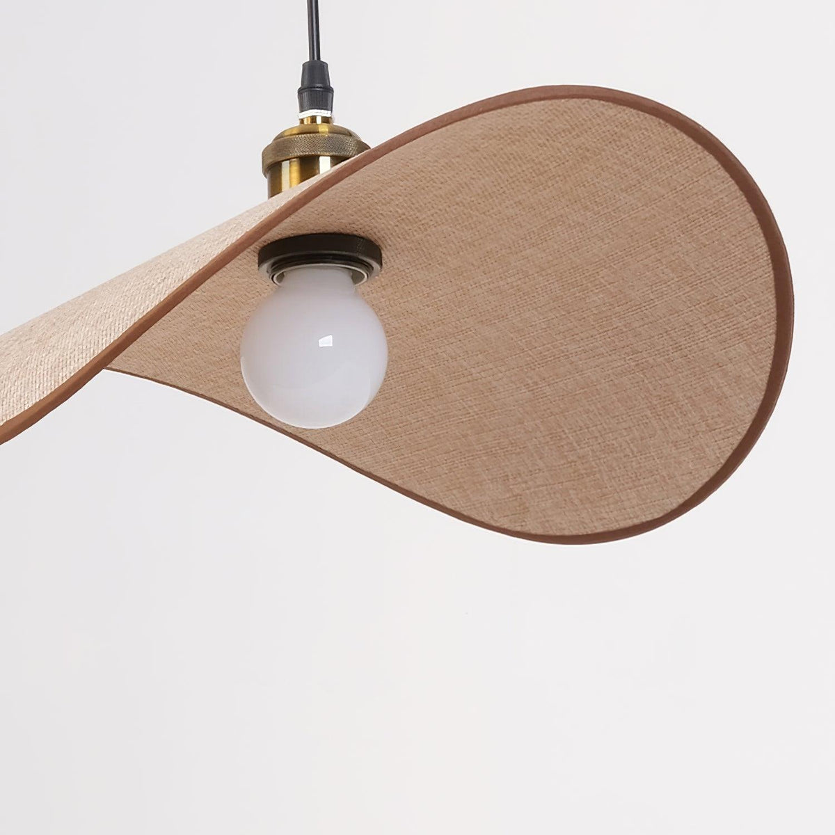 Mirelle Pendelleuchte Leinen-Stoff-Lampenschirm Holz Minimalistisch