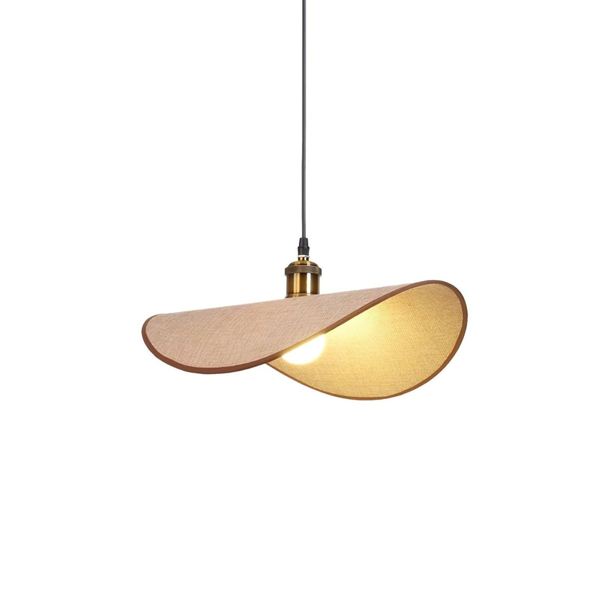 Mirelle Pendelleuchte Leinen-Stoff-Lampenschirm Holz Minimalistisch