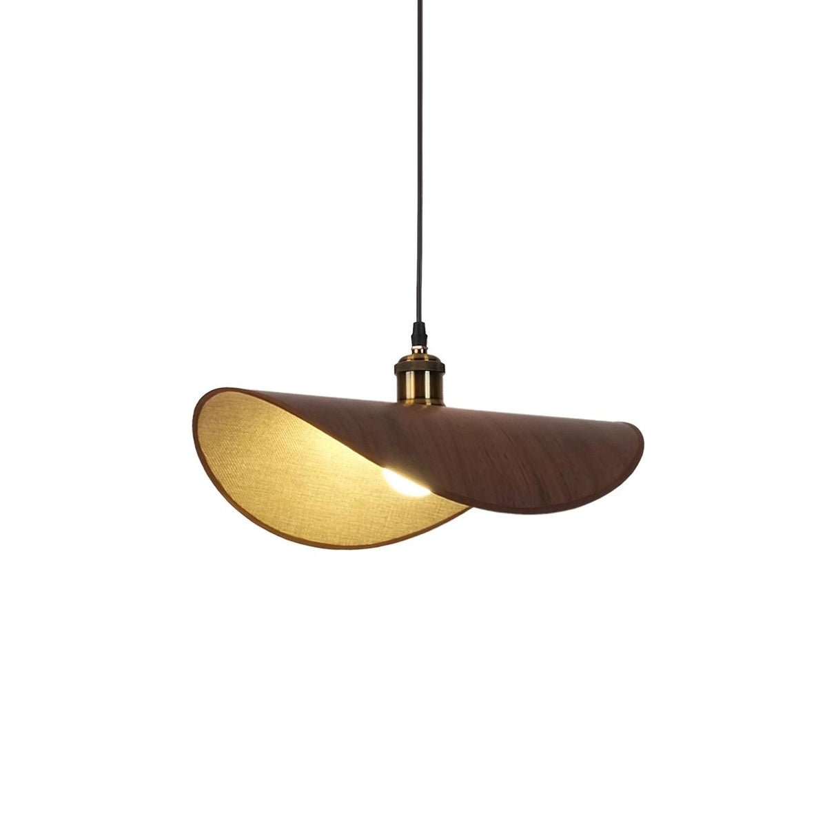 Mirelle Pendelleuchte Leinen-Stoff-Lampenschirm Holz Minimalistisch