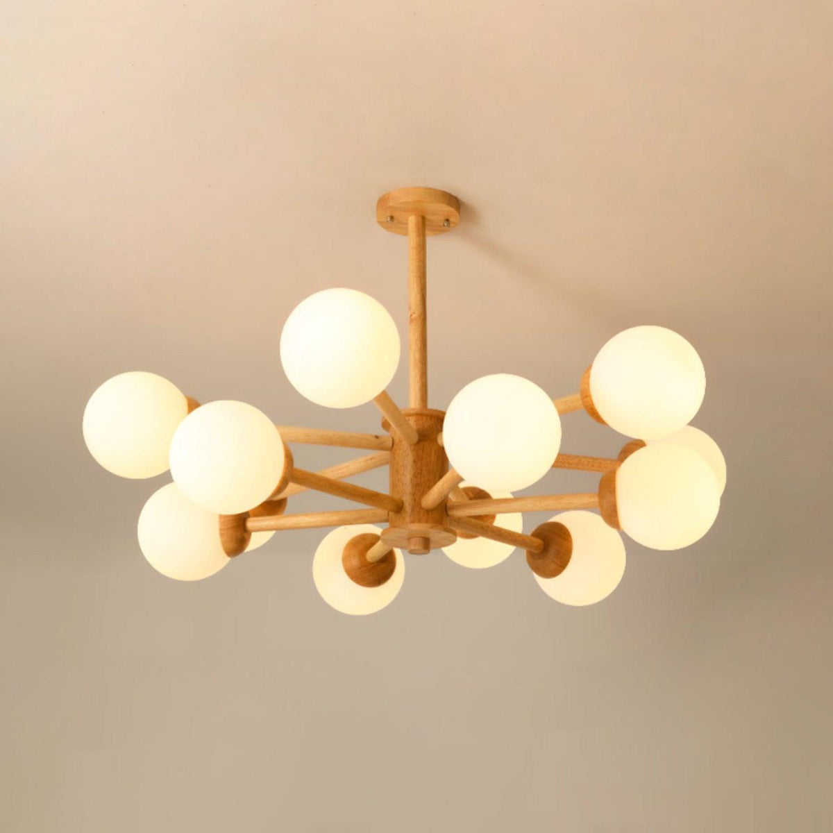 Kalds Kronleuchter Holzkugel Minimalistisch Natürlich