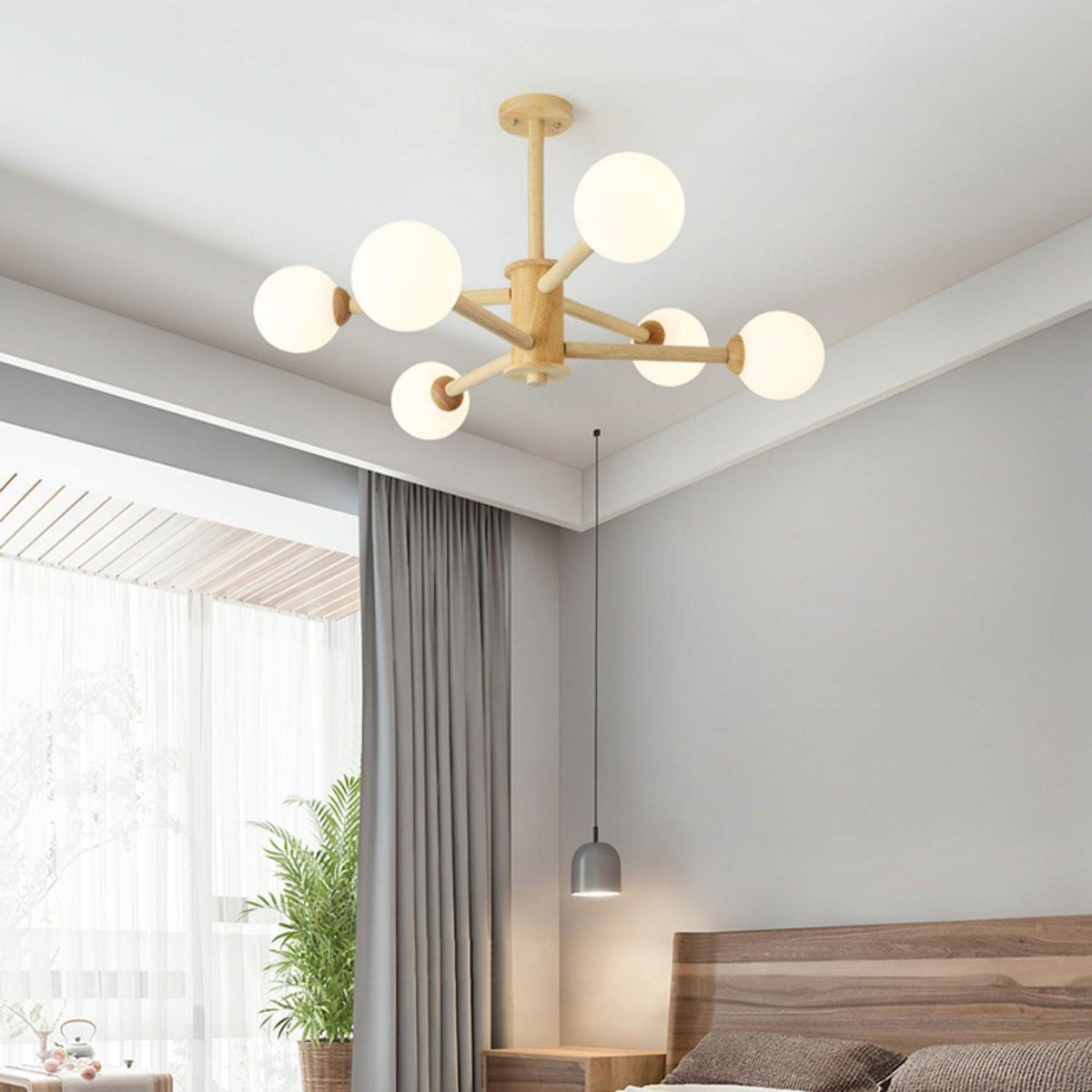 Kalds Kronleuchter Holzkugel Minimalistisch Natürlich
