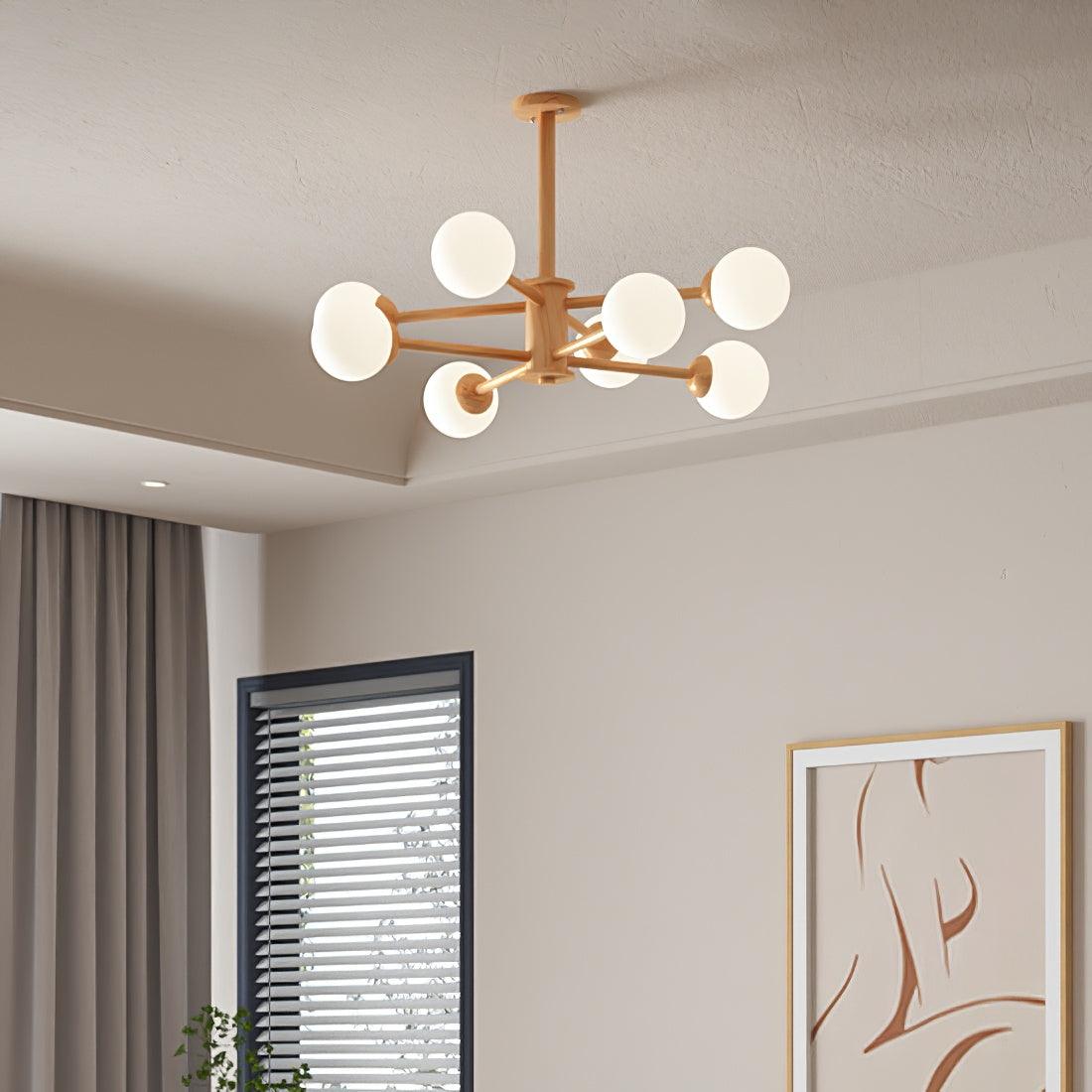 Kalds Kronleuchter Holzkugel Minimalistisch Natürlich
