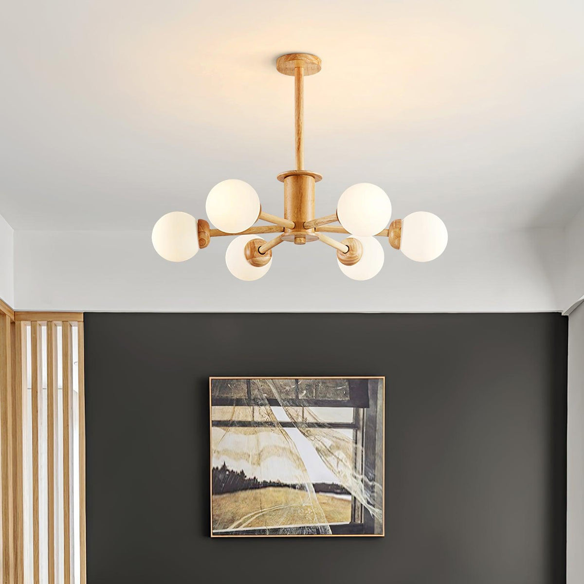 Kalds Kronleuchter Holzkugel Minimalistisch Natürlich