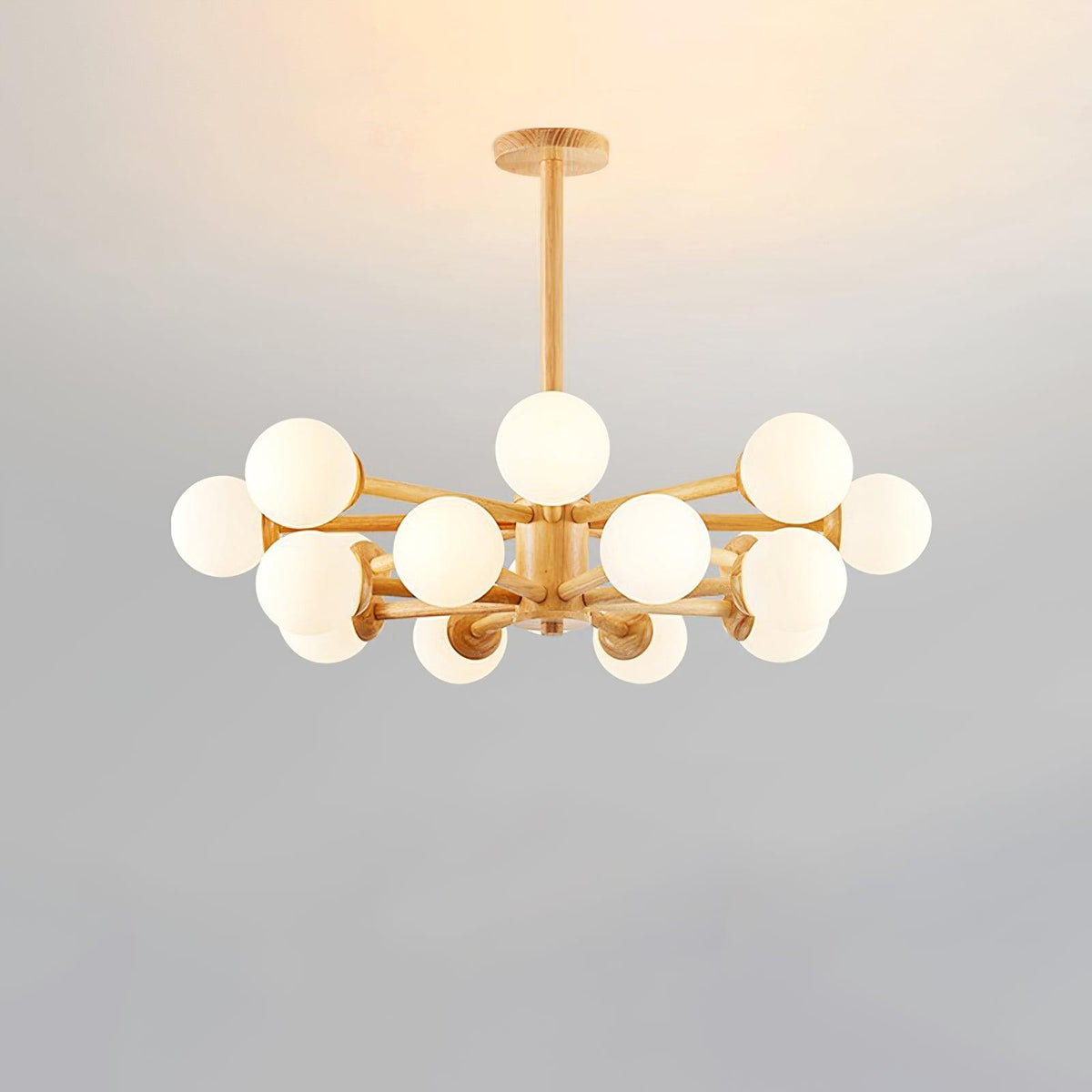 Kalds Kronleuchter Holzkugel Minimalistisch Natürlich