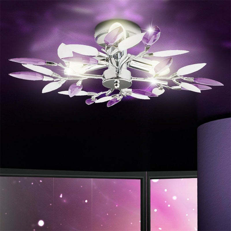 Kristy Modern Einzigartiger Lila Kronleuchter, Schlafzimmer