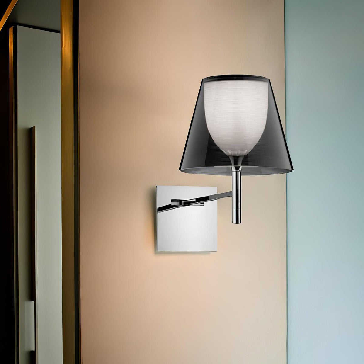 Orsore Chrom-Prismen-Wandleuchte aus Stoff