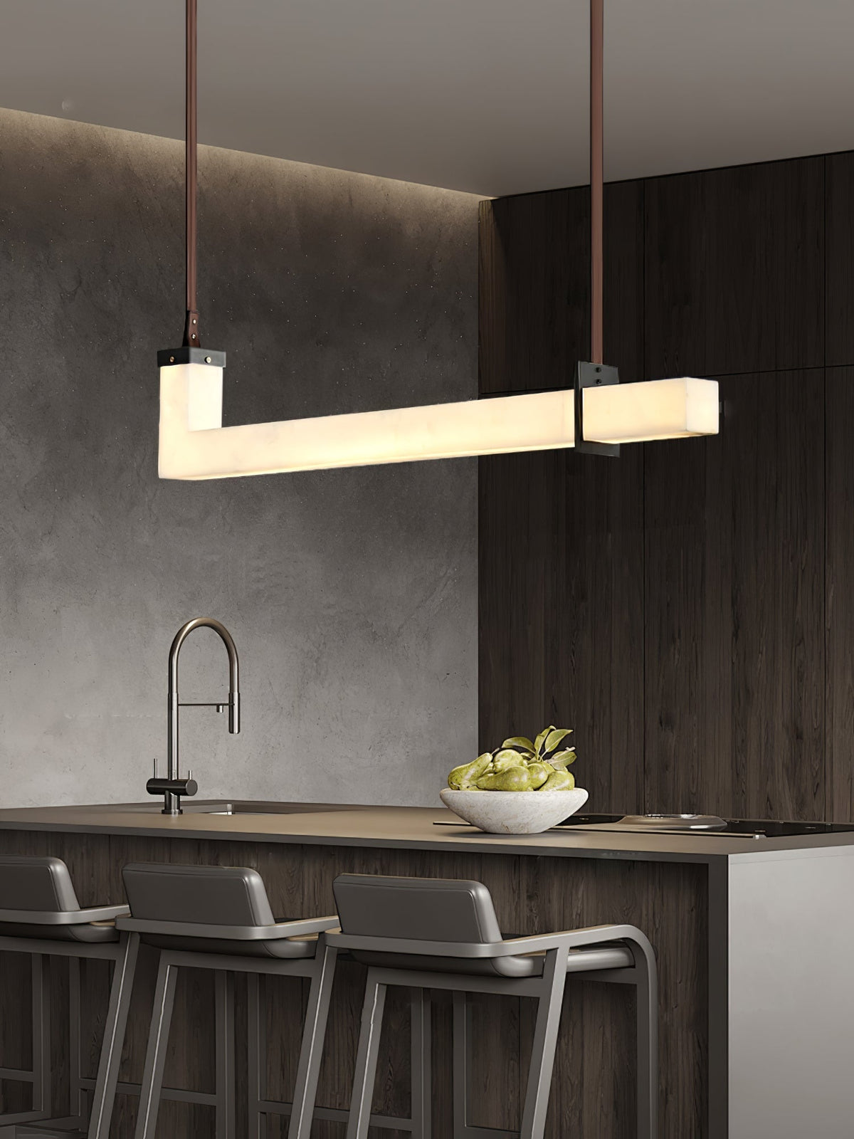 Nivienne lineare Pendelleuchte aus Alabaster
