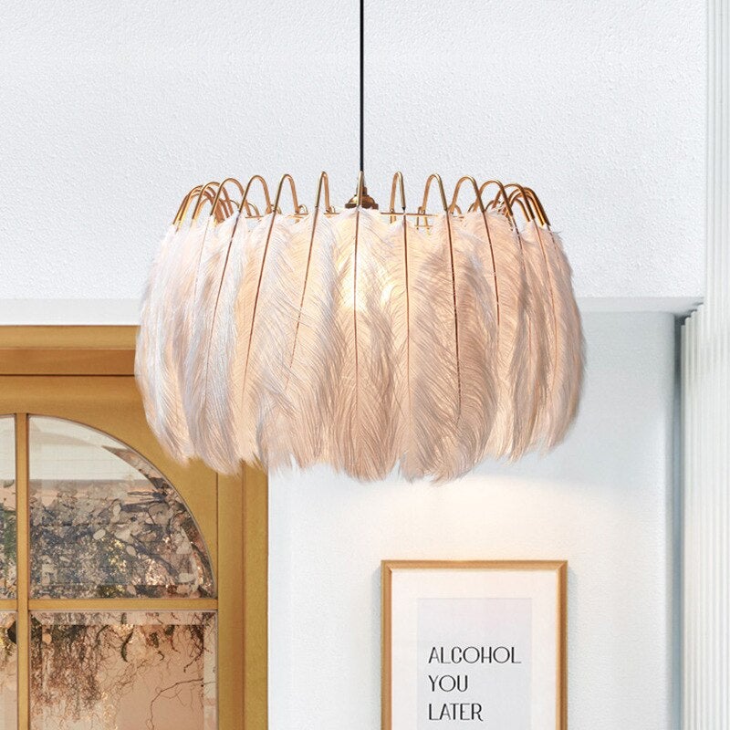 O'Moore Modern LED Pendelleuchte Schwarz/Weiß Wohnzimmer Metall/Feder