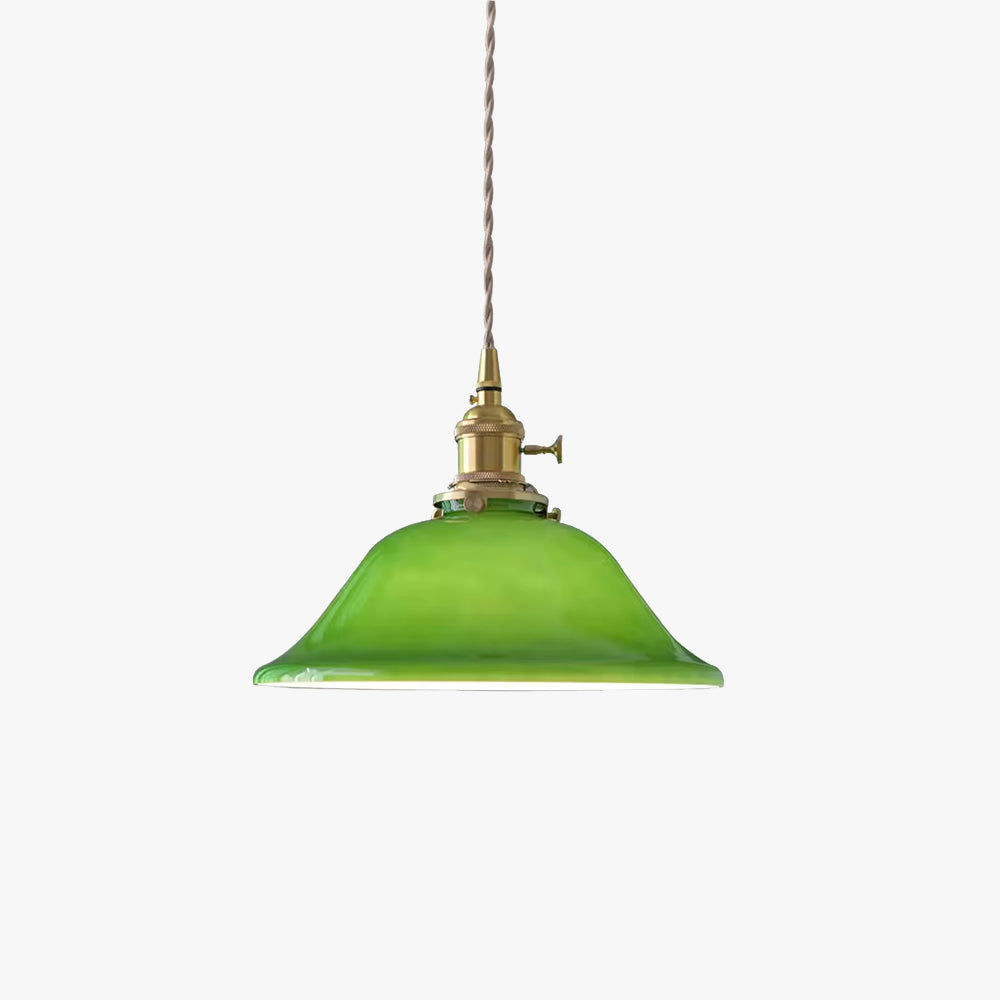 Valentina Rustikal Vintage LED Pendelleuchte Grün Glas Esszimmer