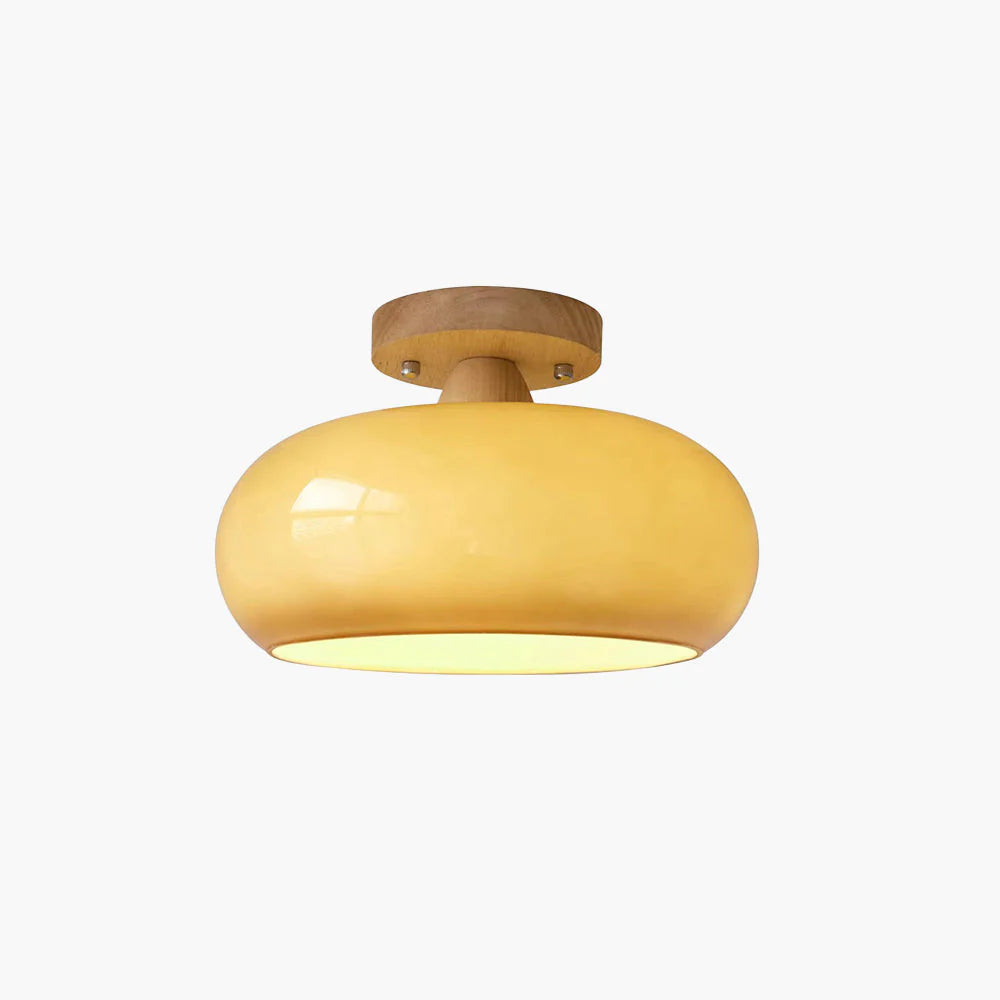 Valentina Modern LED Deckenleuchte Weiß Gelbe Metall Wohnzimmer