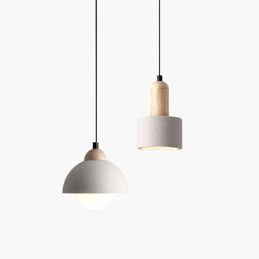 Muto Modern LED Pendelleuchte Weiß Holz Glas Schlafzimmer