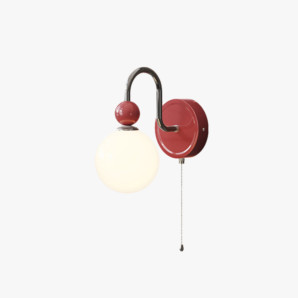Valentina Modern LED Innenwandleuchte Rot Kaffee Glas Schlafzimmer