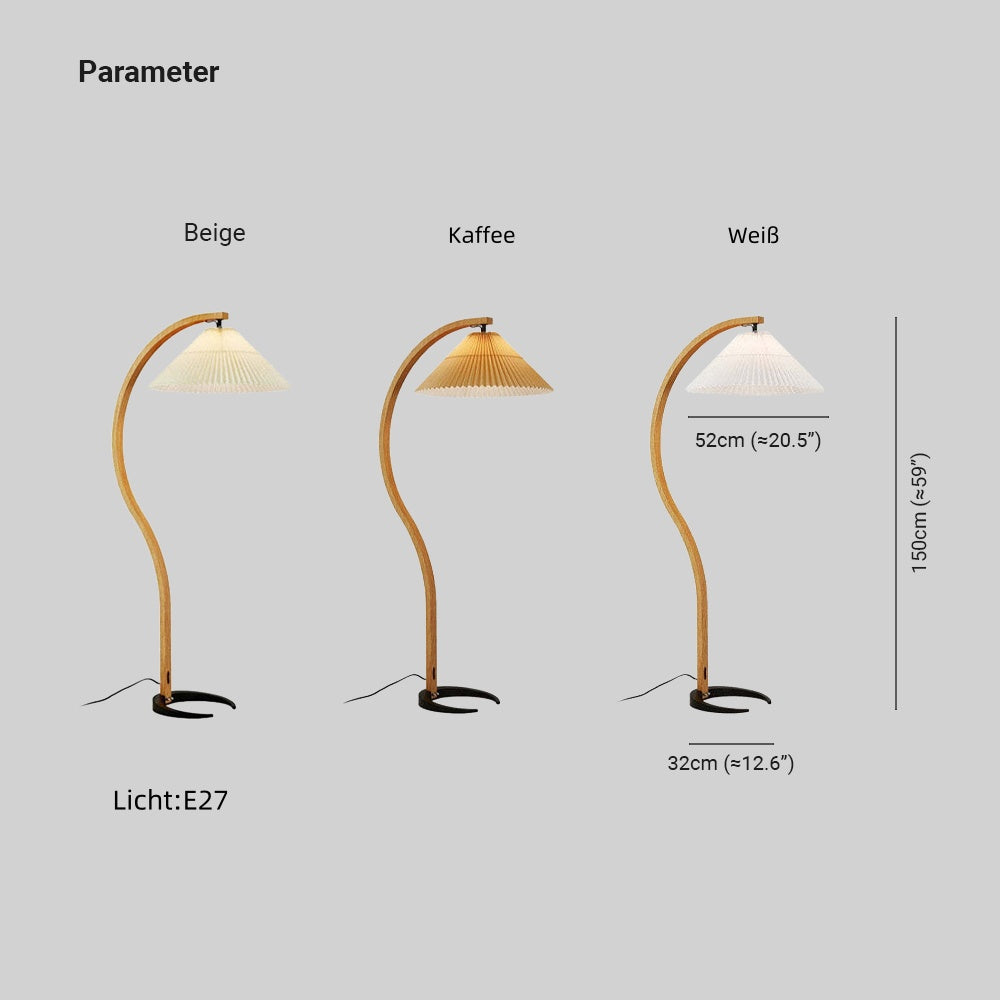 Muto Einzigartige LED Stehlampe Holz Metall Wohnzimmer